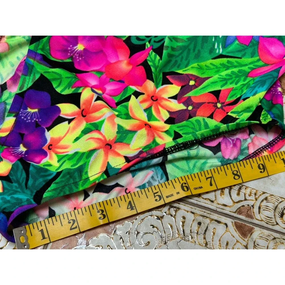 Vintage Barefoot Miss Swimsuit Size 7/8 Bold Tropical Strappy‎ Back Made USA
